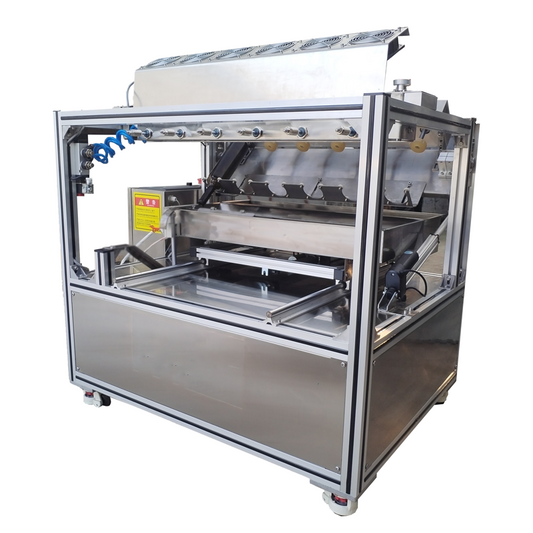 Wax sealing machine for 6 bottles, coats 360 bottles/hour